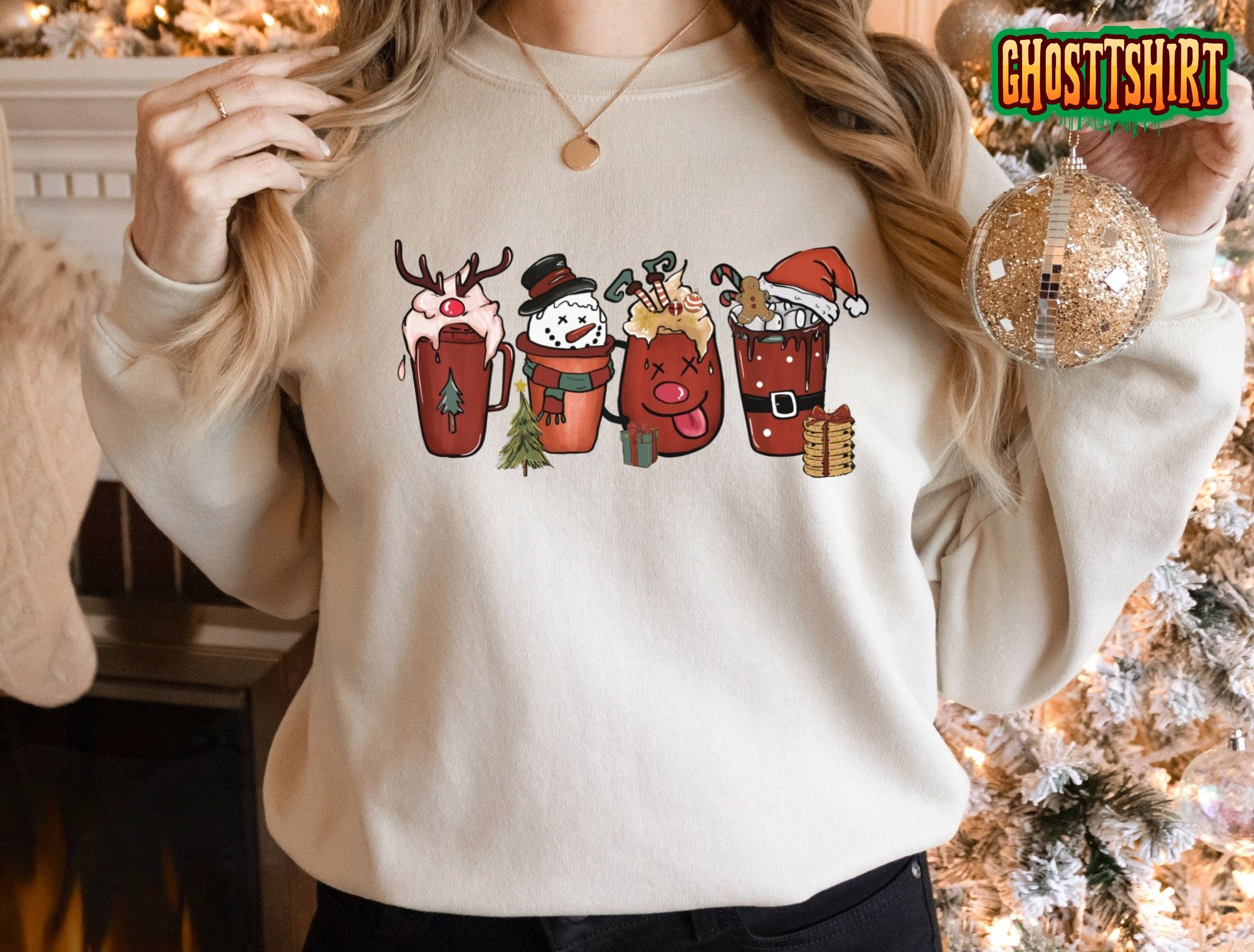 Christmas Coffee Drinking Lover Sweatshirt