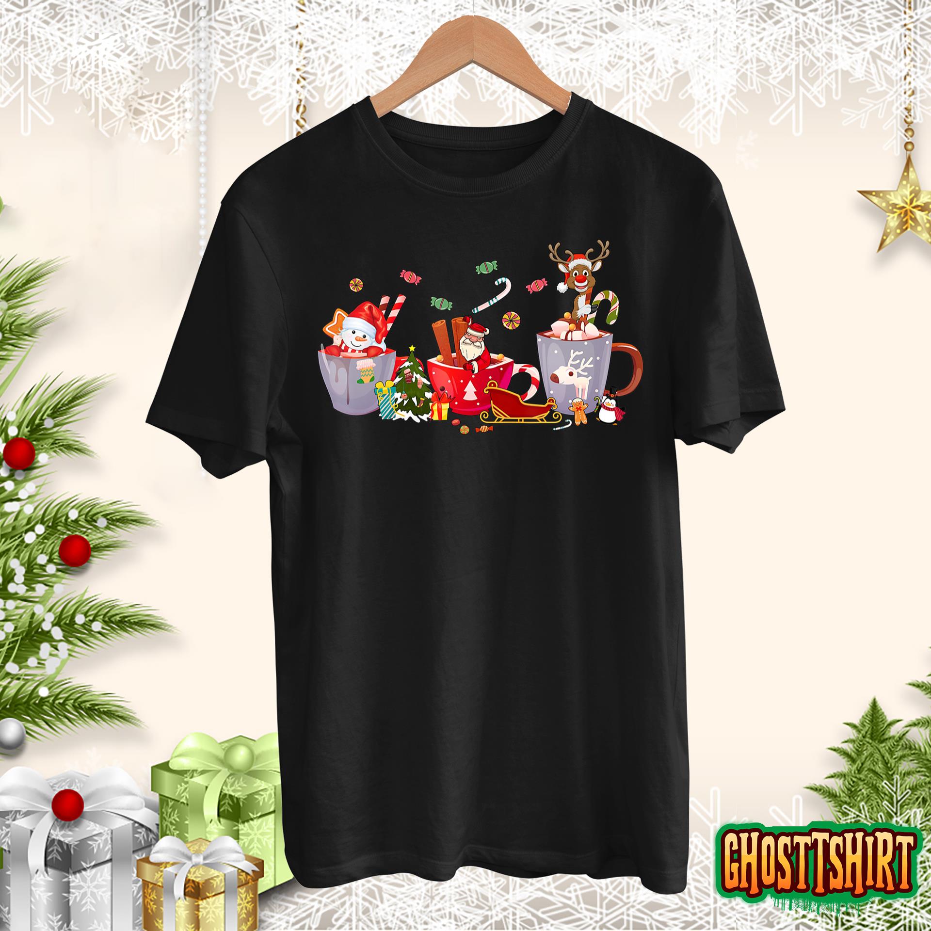 Christmas Coffee For Womens Latte Cozy Winter Coffee Lovers T-Shirt