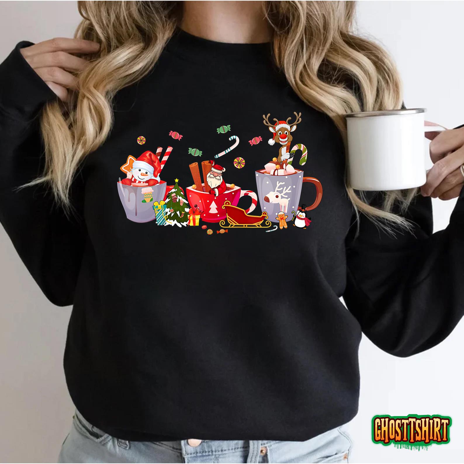 Christmas Coffee For Womens Latte Cozy Winter Coffee Lovers T-Shirt