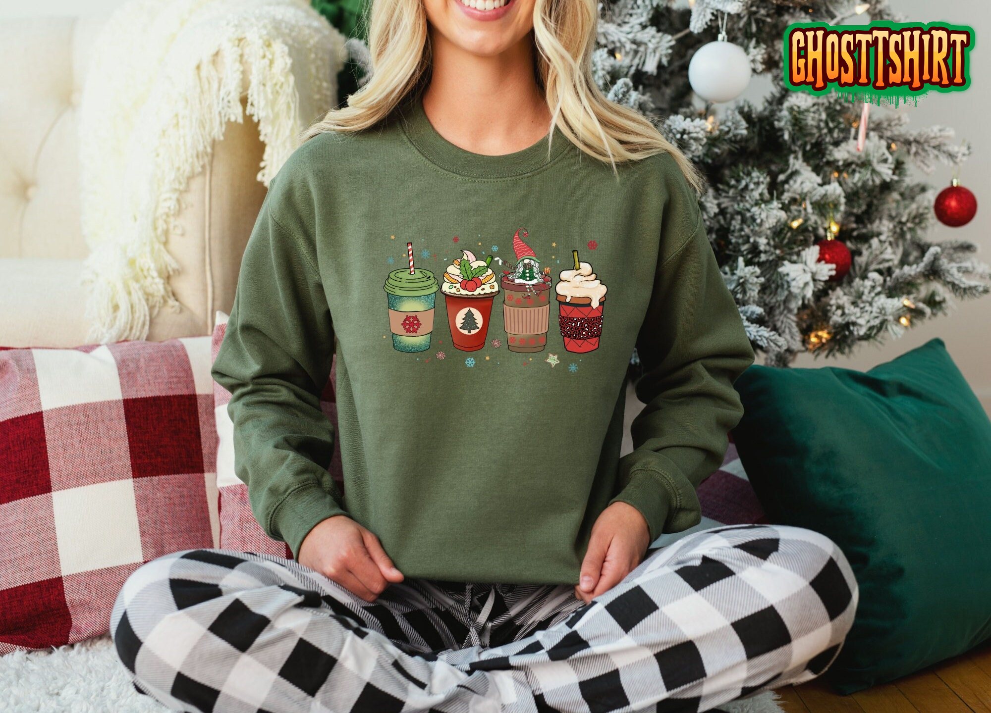 Christmas Coffee Lover Tee Sweatshirt