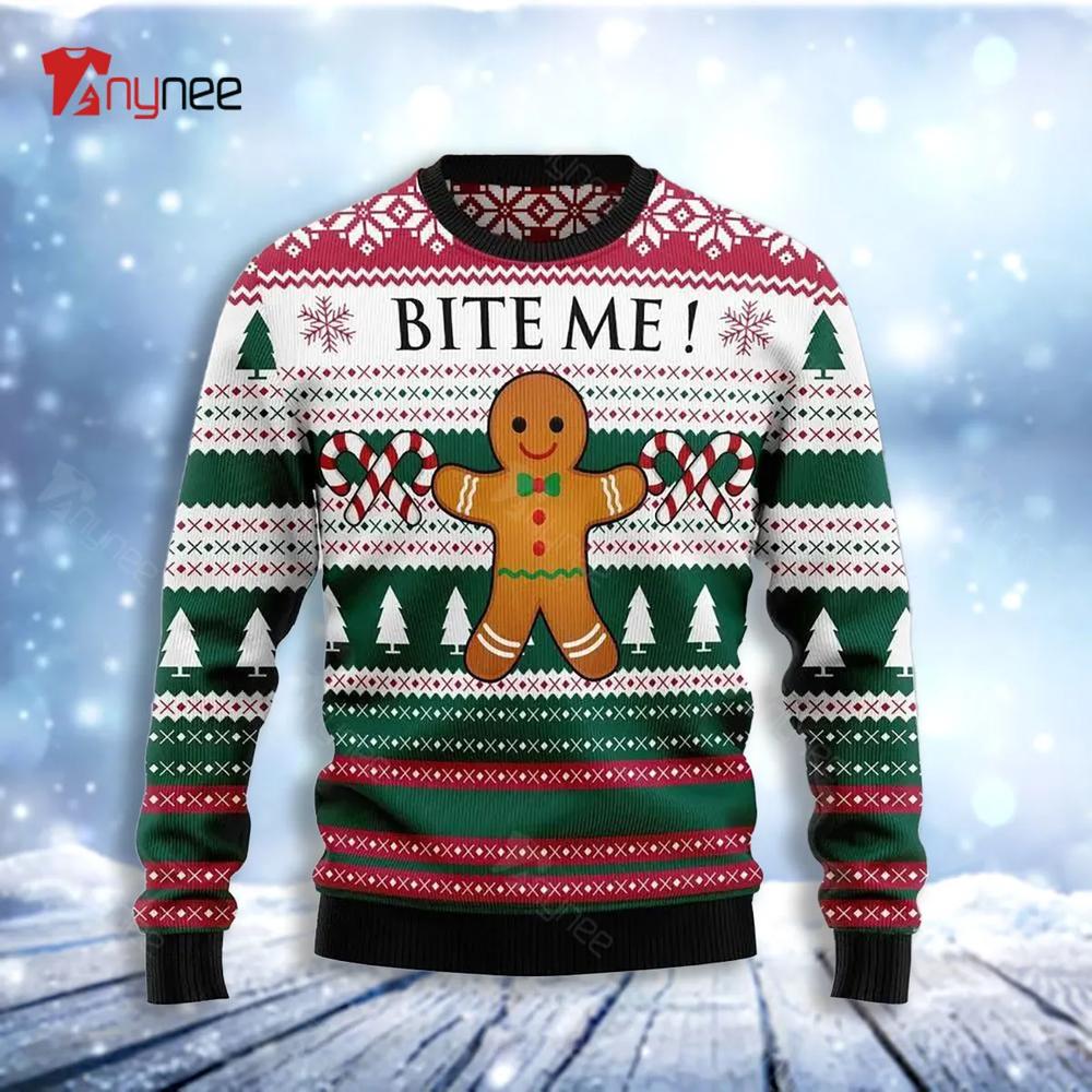 Christmas Cookies Bite Me Ugly Christmas Sweater- Best Christmas Gifts 2023