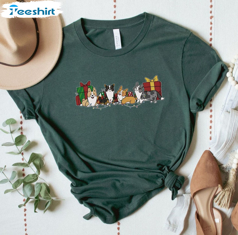 Christmas Corgi Shirt, Cardigan And Pembroke Corgi Sweater Unisex T-shirt