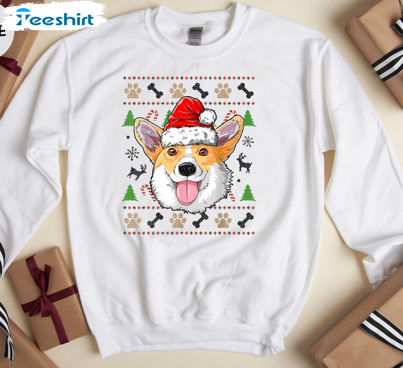 Christmas Corgi Shirt, Dog Lover Sweatshirt Hoodie