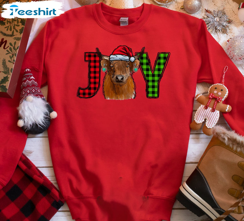 Christmas Cow Shirt – Joy Buffalo Sweatshirt Hoodie