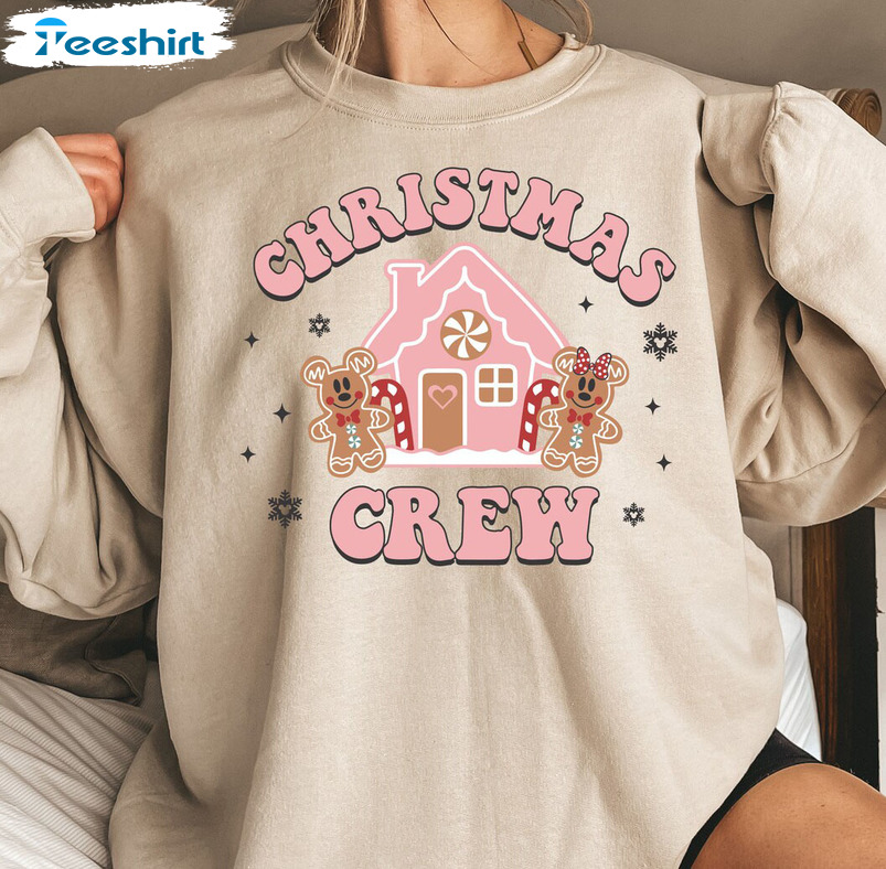 Christmas Crew Sweatshirt, Gingerbread House Short Sleeve Tee Tops