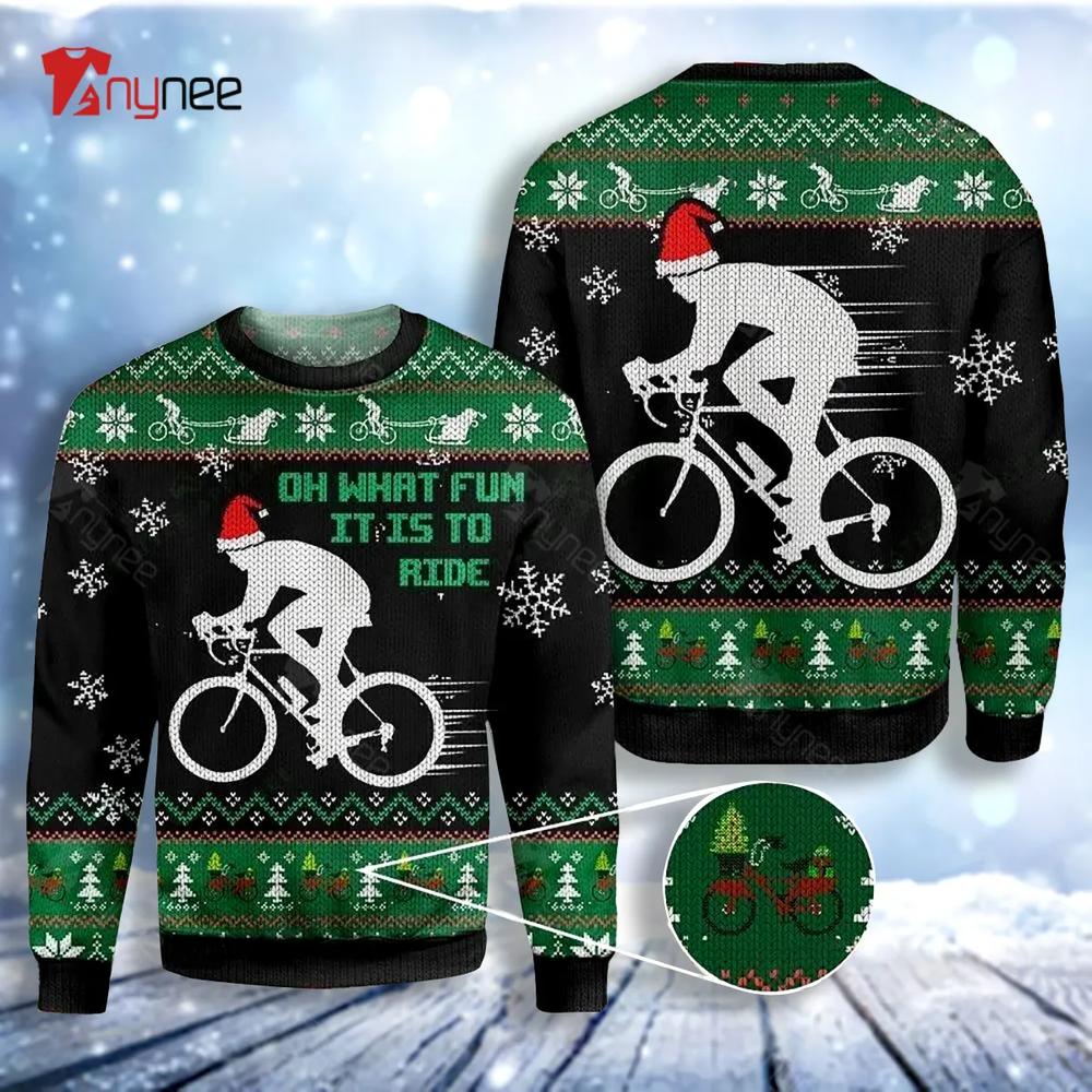 Christmas Cycling Oh What Fun It Is To Rid Ugly Christmas Sweater- Best Christmas Gifts 2023