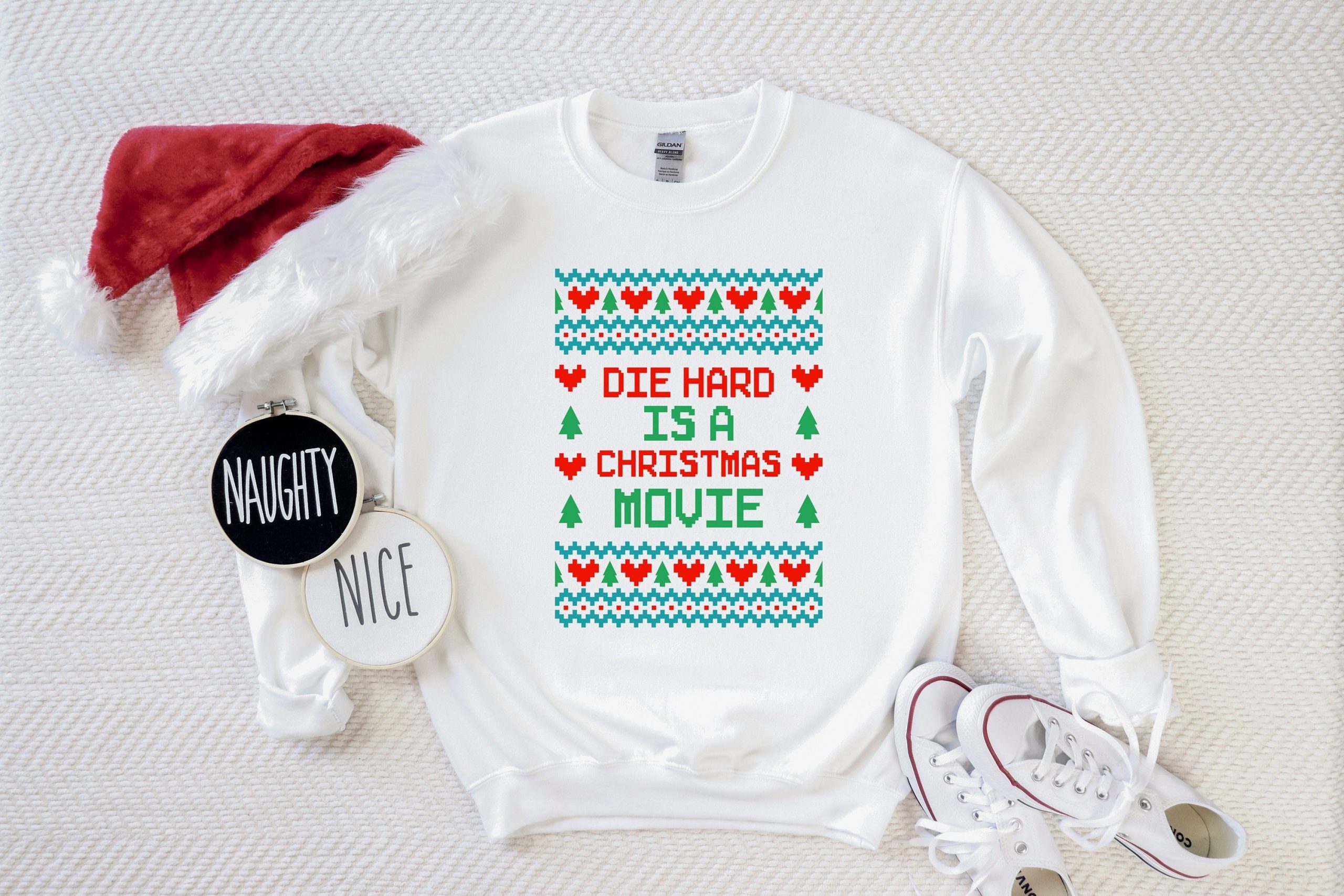 Christmas Die Hard is a Christmas Movie Ugly Sweatshirt