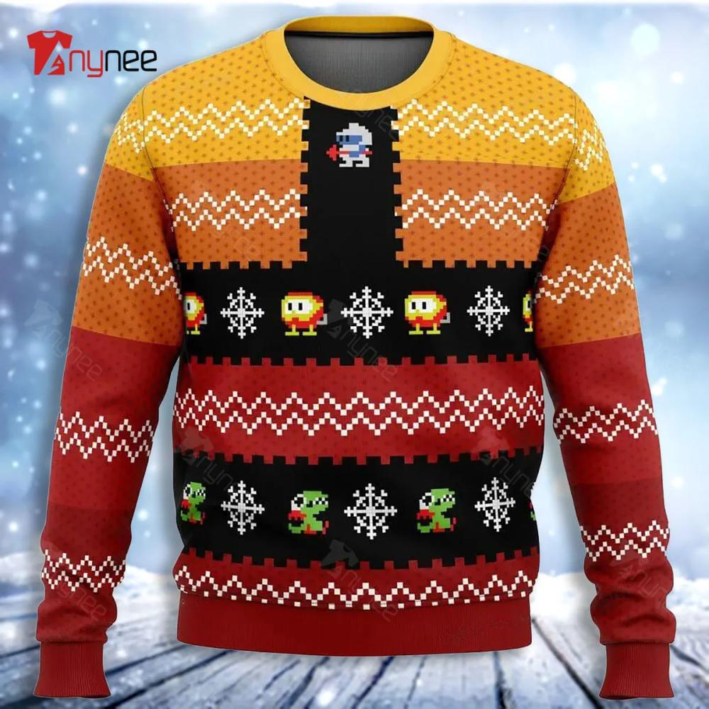 Christmas Dig Dug Pixel Christmas Ugly Christmas Sweater- Best Christmas Gifts 2023