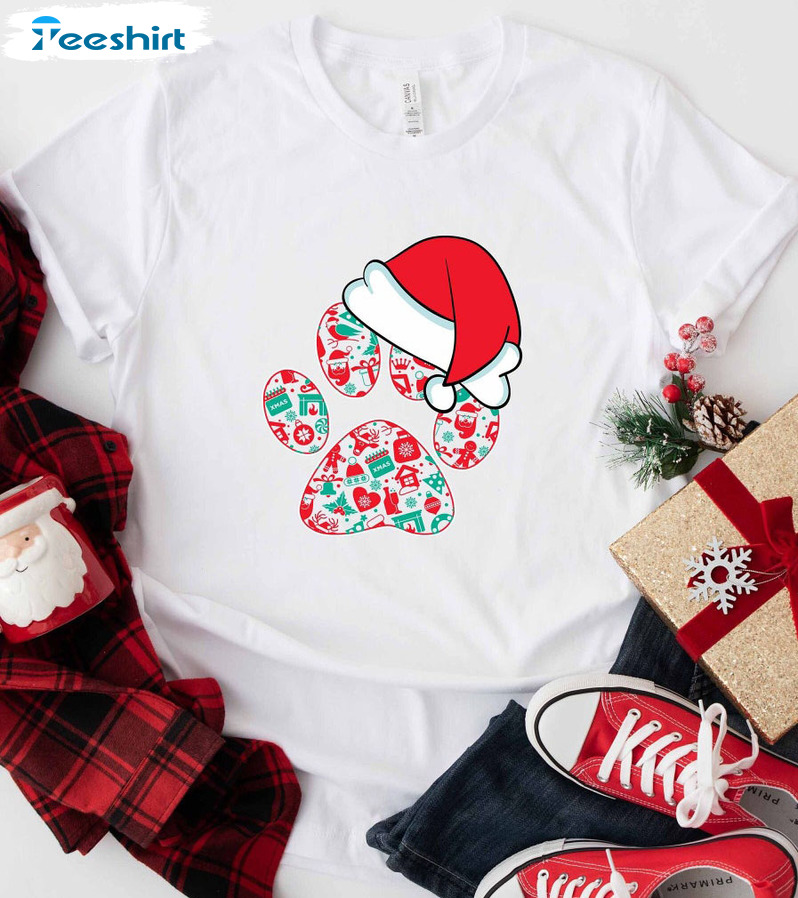 Christmas Dog Paws Shirt – Santa Paws Long Sleeve Unisex T-shirt