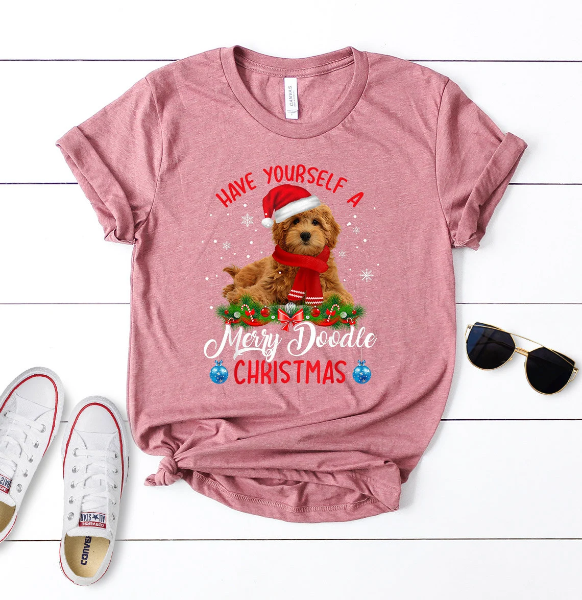 Christmas Dog T-Shirt, Merry Christmas Shirt, Merry Christmas Doodles Shirt