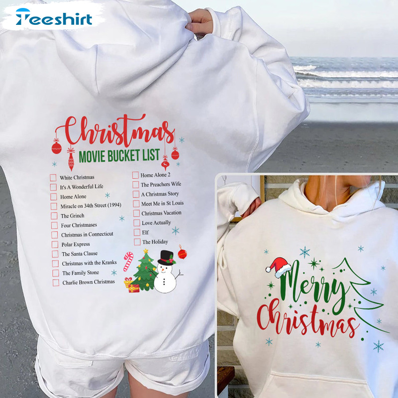 Christmas Films Hoodie – Christmas Movie Bucket List Unisex T-shirt Tee Tops