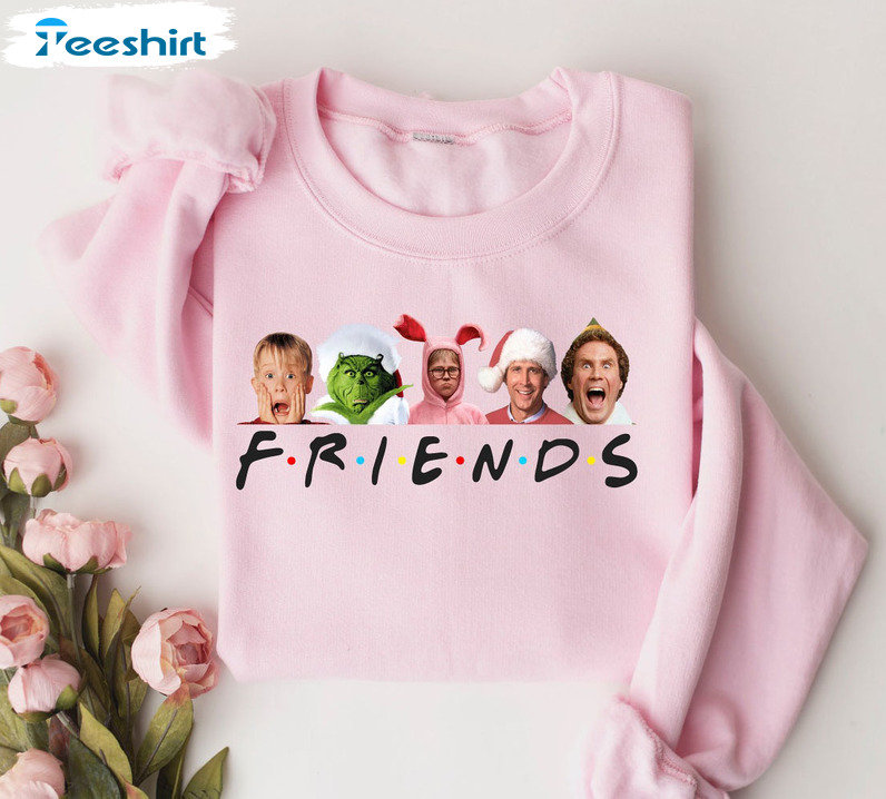 Christmas Friends Funny Shirt, Xmas Party Crewneck Sweatshirt