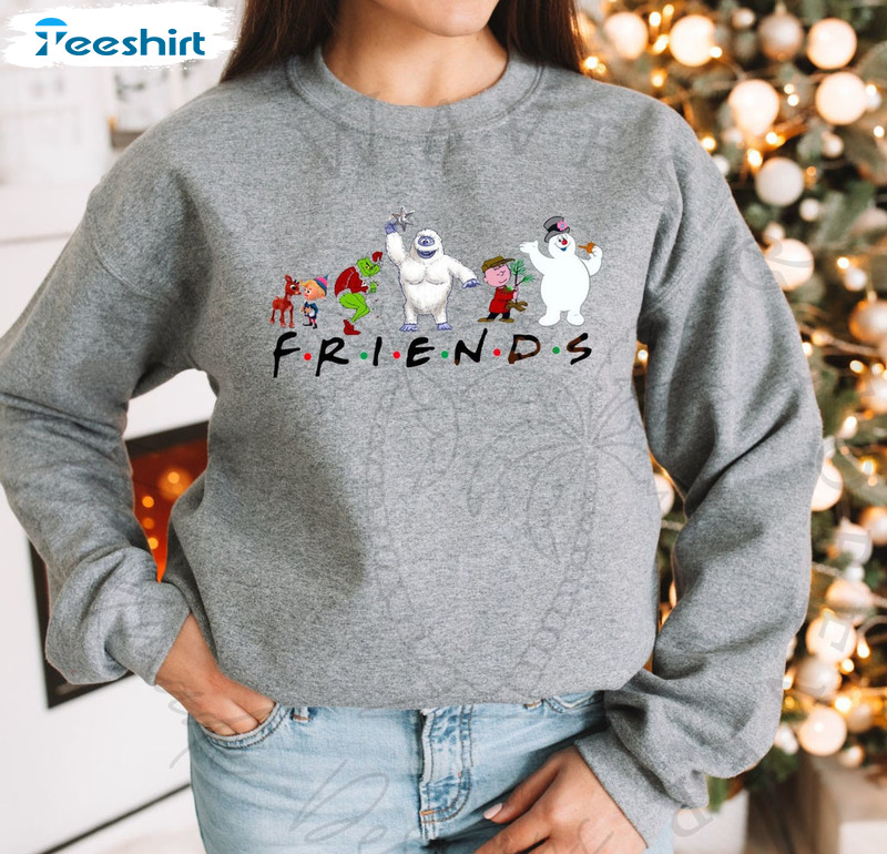 Christmas Friends Sweatshirt, Funny Xmas Short Sleeve Crewneck