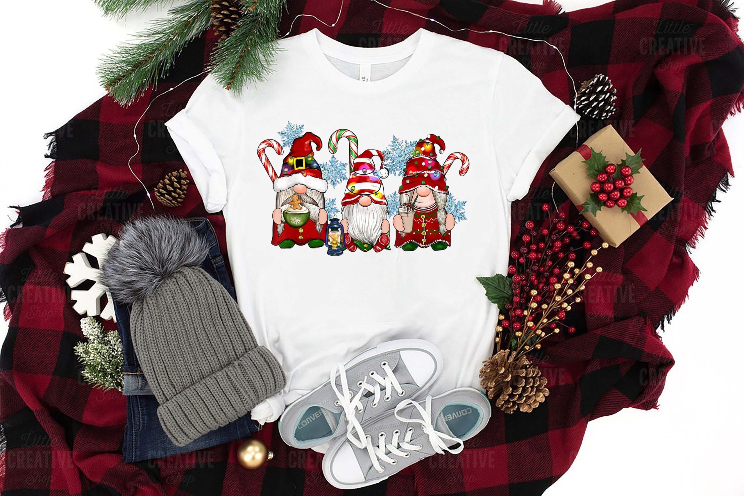 Christmas Gnomes Rainbow Merry Christmas T-Shirt