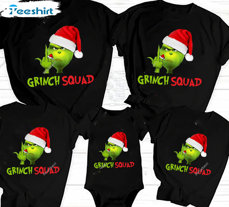 Christmas Grinch Squad Shirt, Funny Grinch Gifts Sweatshirt Hoodie Long Sleeve