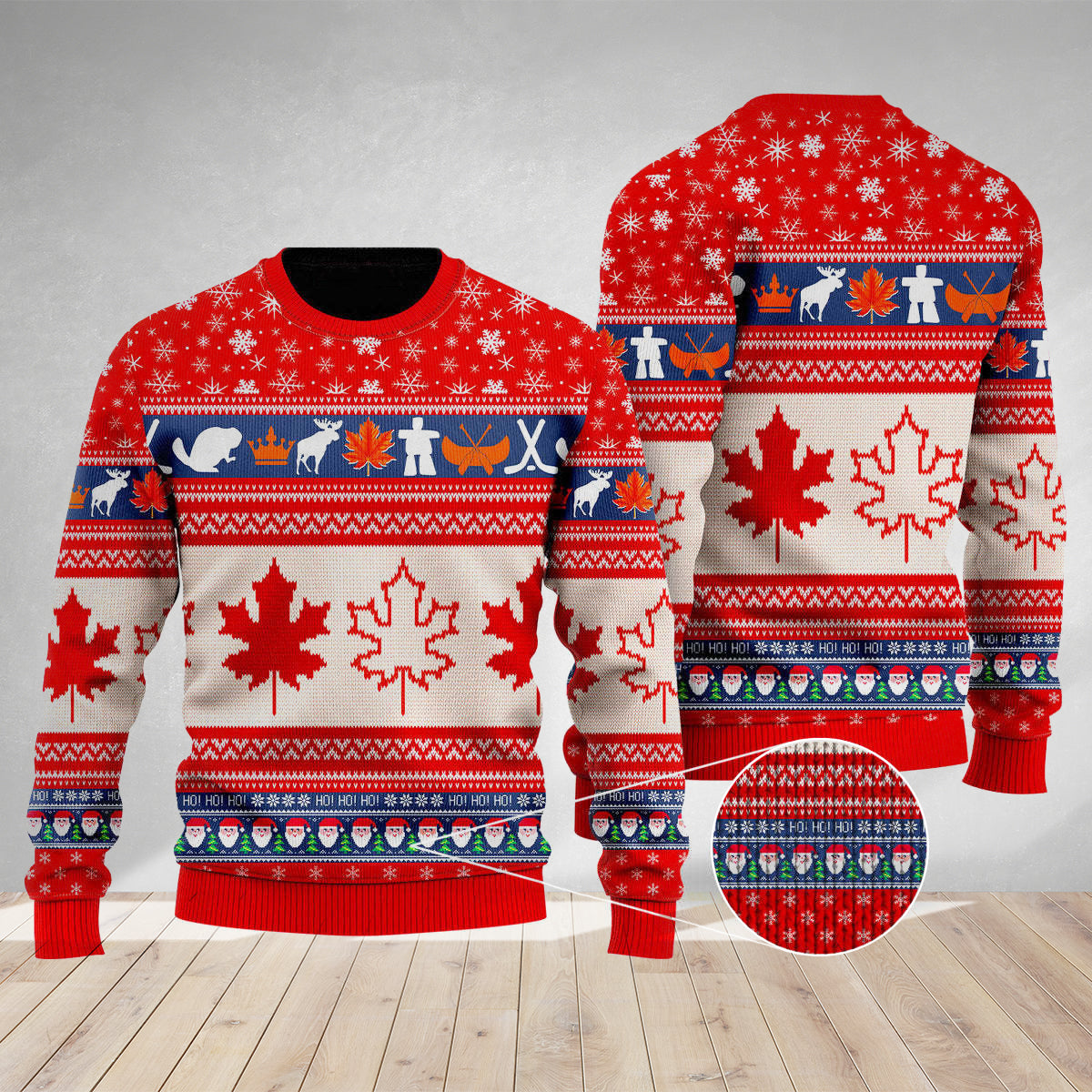 Christmas Hohoho Canada Maple Leaf Ugly Sweater – Best Christmas Gifts 2023