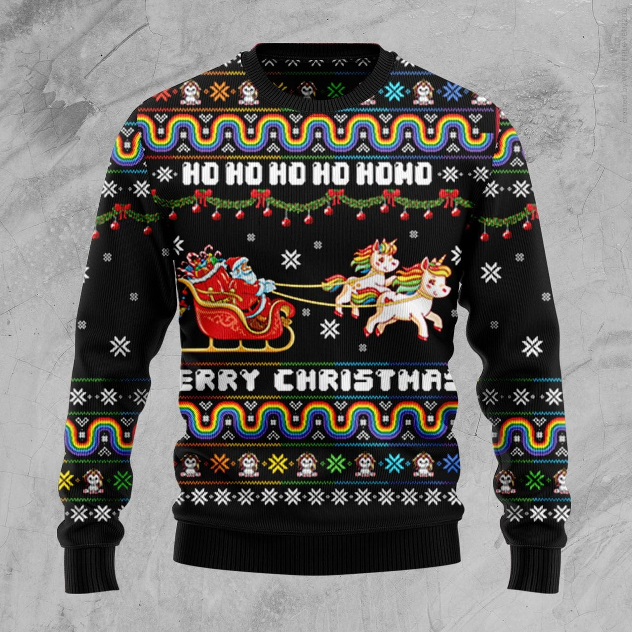 Christmas Hohoho Santa Claus Ride Unicorns Ugly Sweater – Best Christmas Gifts 2023