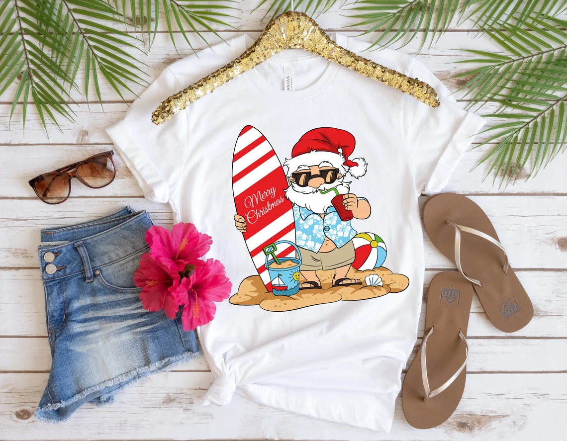 Christmas in July Shirt, Santa Shirt, Vacation Shirt, Mid of Year Shirt