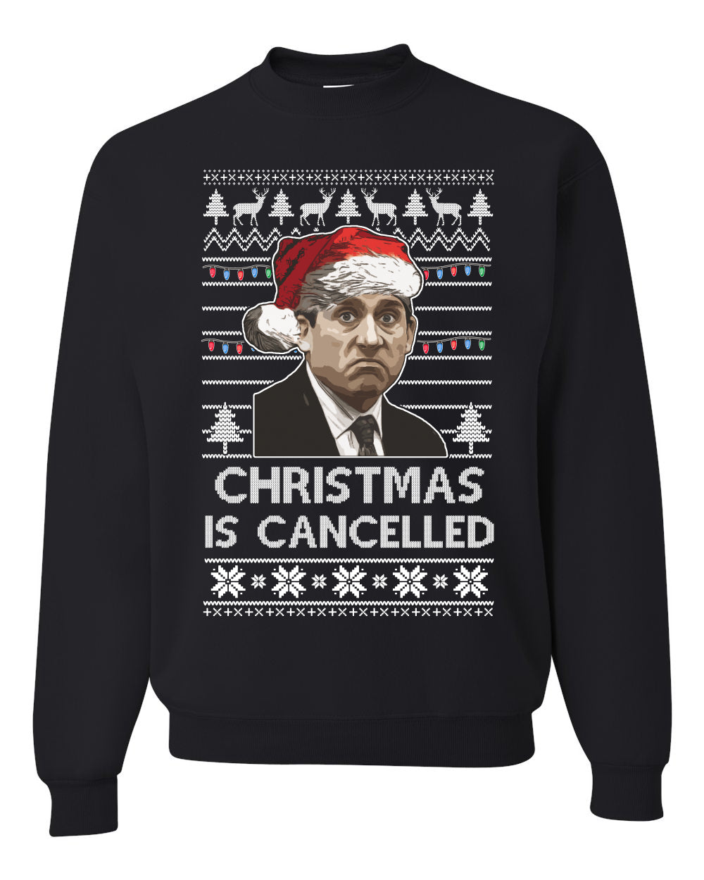 Christmas is Cancelled Santa Michael Scott Office Merry Ugly Christmas Sweater- Best Christmas Gifts 2023