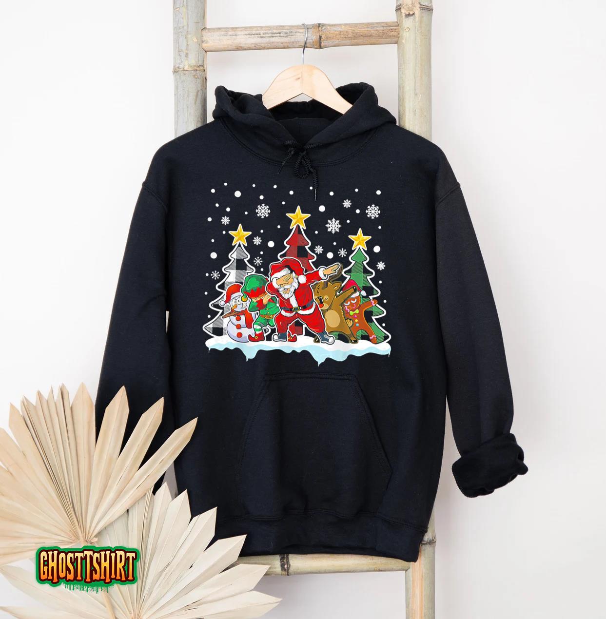 Christmas Kids Boys Men Dabbing Santa Elf Deer Friends Xmas Long Hoodie