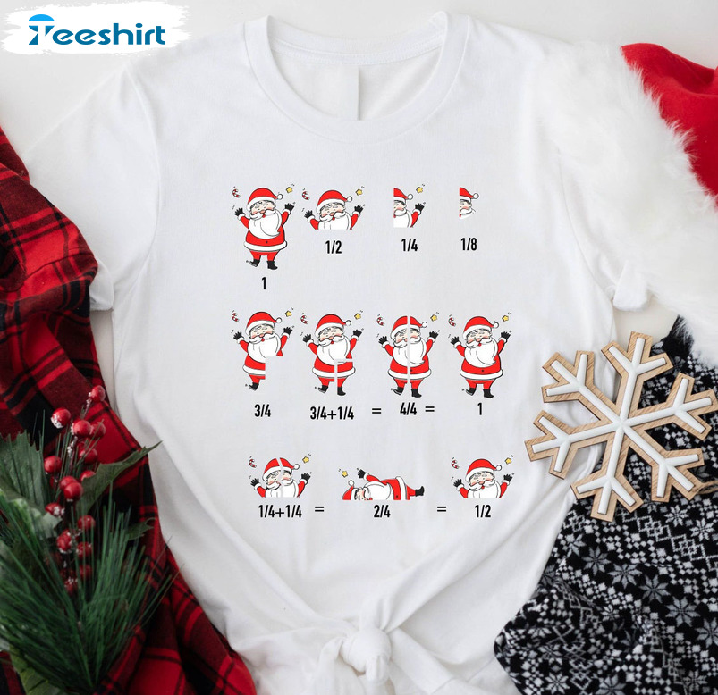 Christmas Math Teacher Shirt, Math Equation Santa Unisex Hoodie Short Sleeve