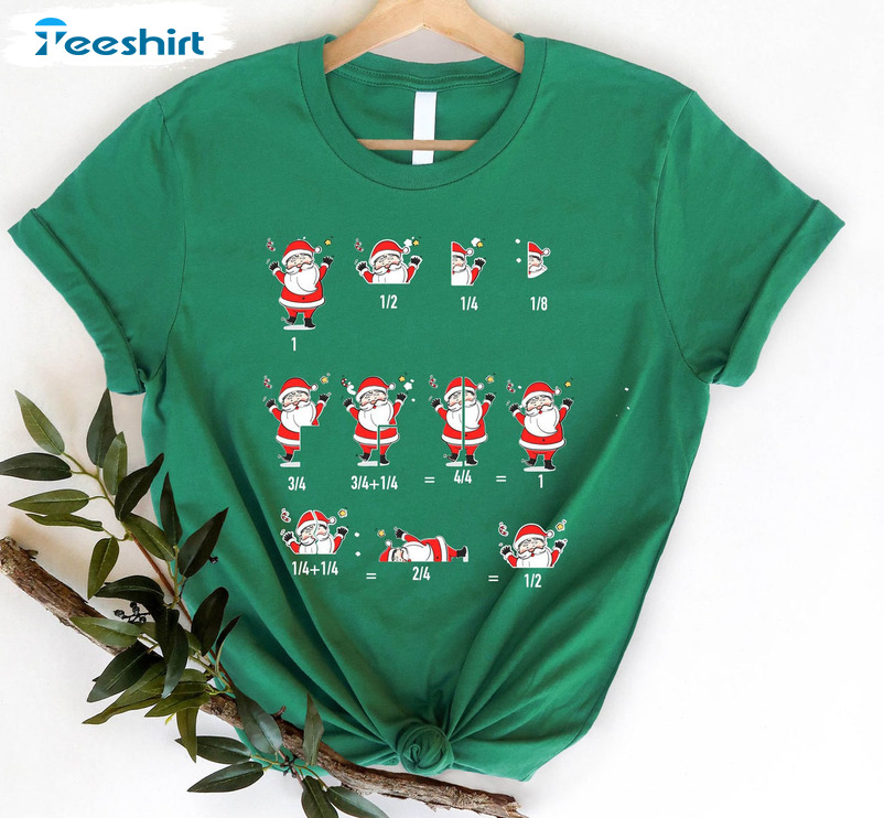 Christmas Math Teacher Shirt, Math Equation Santa Unisex Hoodie Short Sleeve