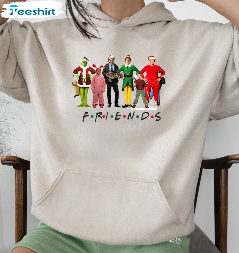 Christmas Movie Sweatshirt, Christmas Friends Short Sleeve Sweater