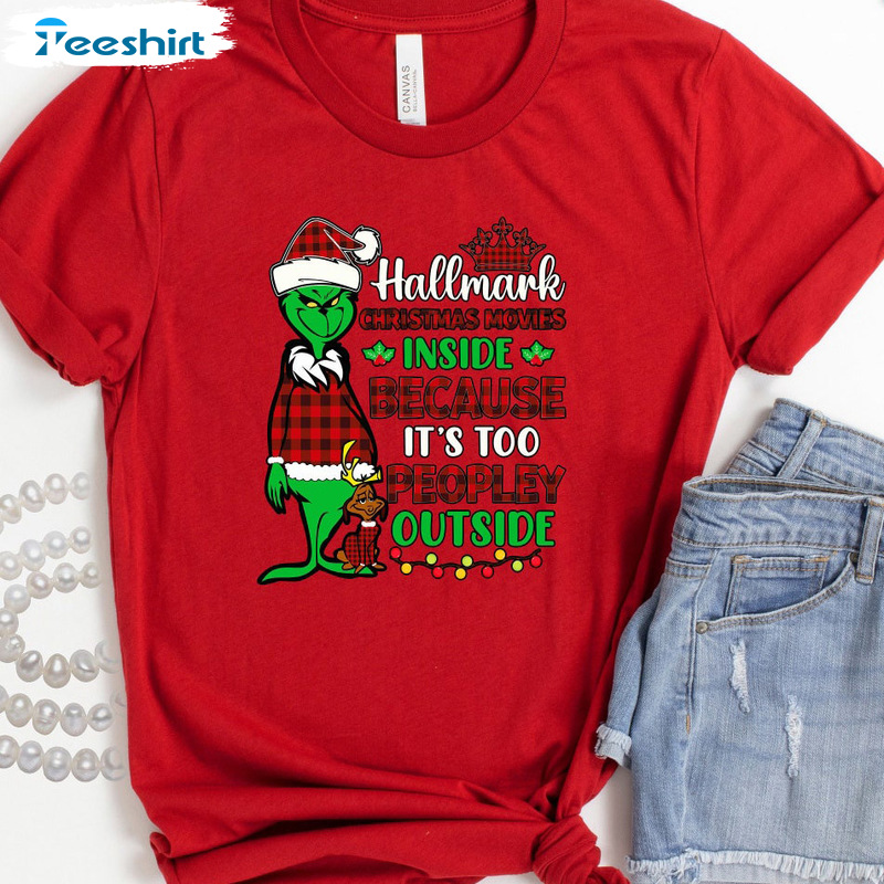 Christmas Movie Watching Shirt – Grinch Hallmark Christmas Crewneck Sweater