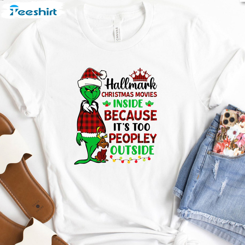 Christmas Movie Watching Shirt – Grinch Hallmark Christmas Crewneck Sweater