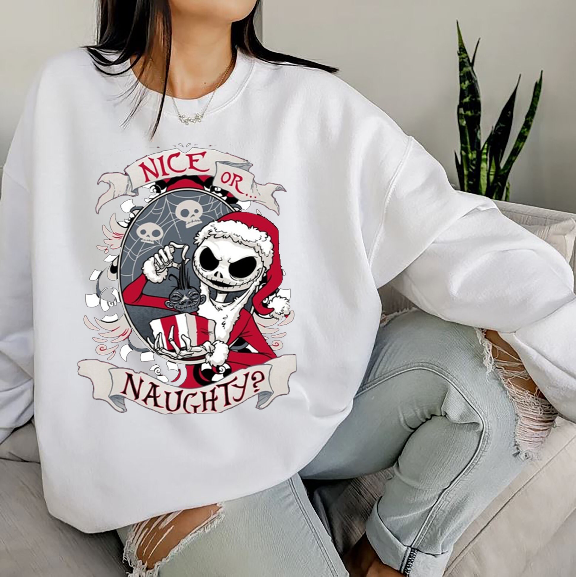 Christmas Nice or Naughty Jack Skellington Sweatshirt