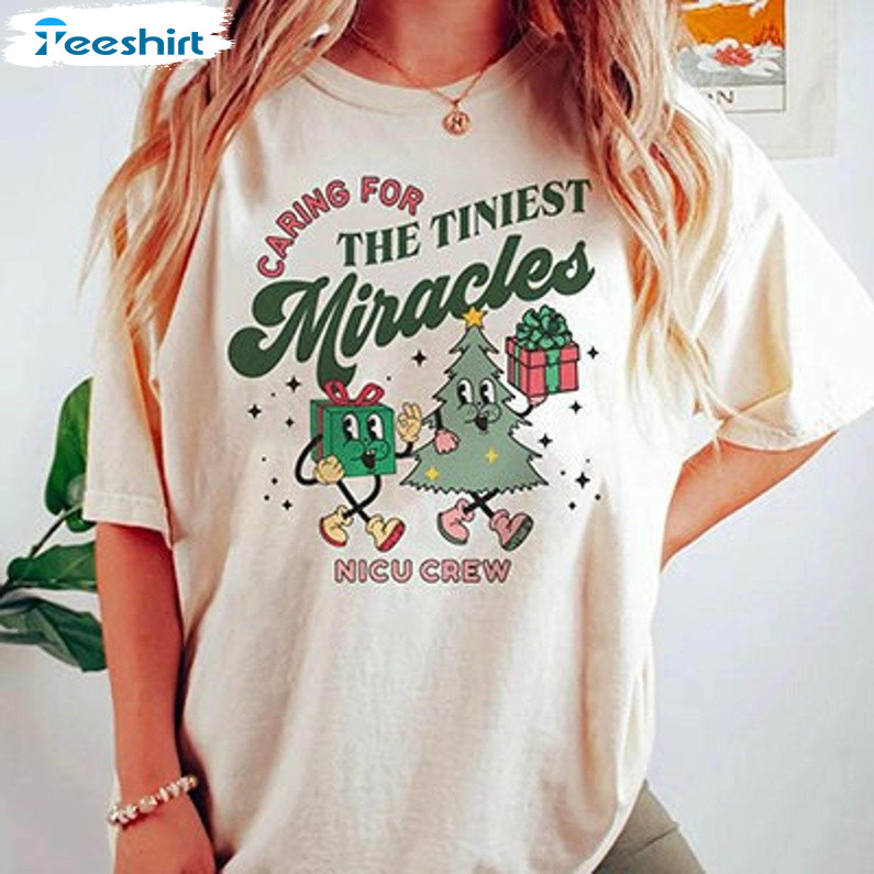 Christmas Nicu Nurse Shirt, Miracles Winter Xmas Long Sleeve Sweatshirt