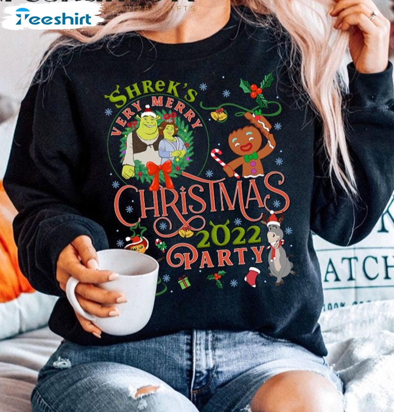 Christmas Party 2022 Shirt, Shrek Christmas Unisex T-shirt Short Sleeve