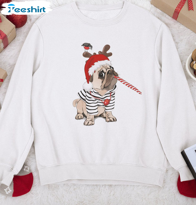 Christmas Pug Shirt – Christmas Unisex T-shirt Sweatshirt