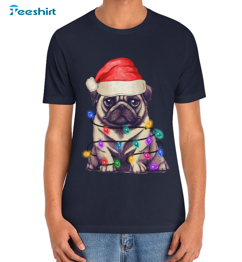 Christmas Pug Shirt – Cute Christmas Dog Sweatshirt Short Sleeve