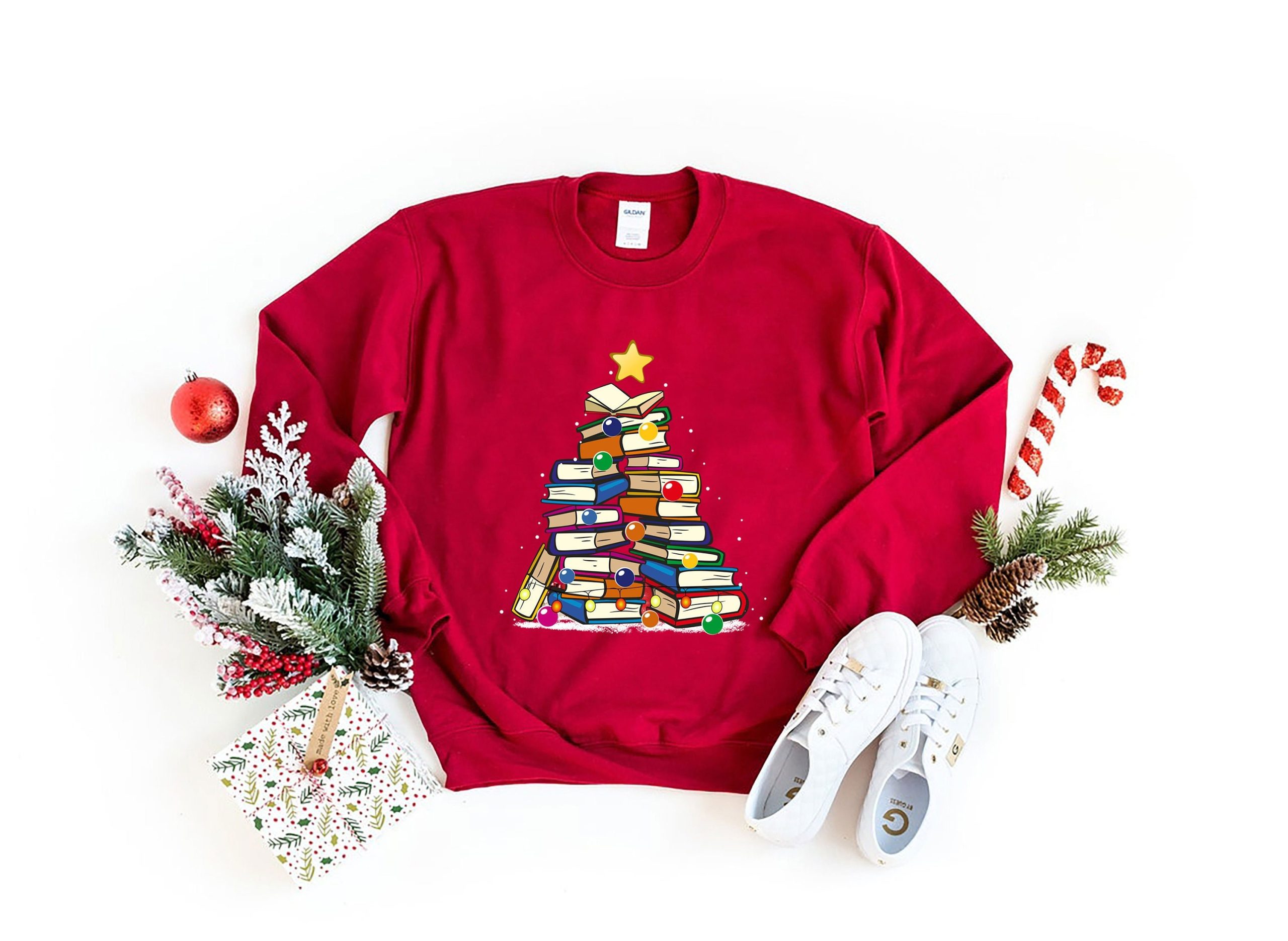 Christmas Reading Teacher Sweatshirt