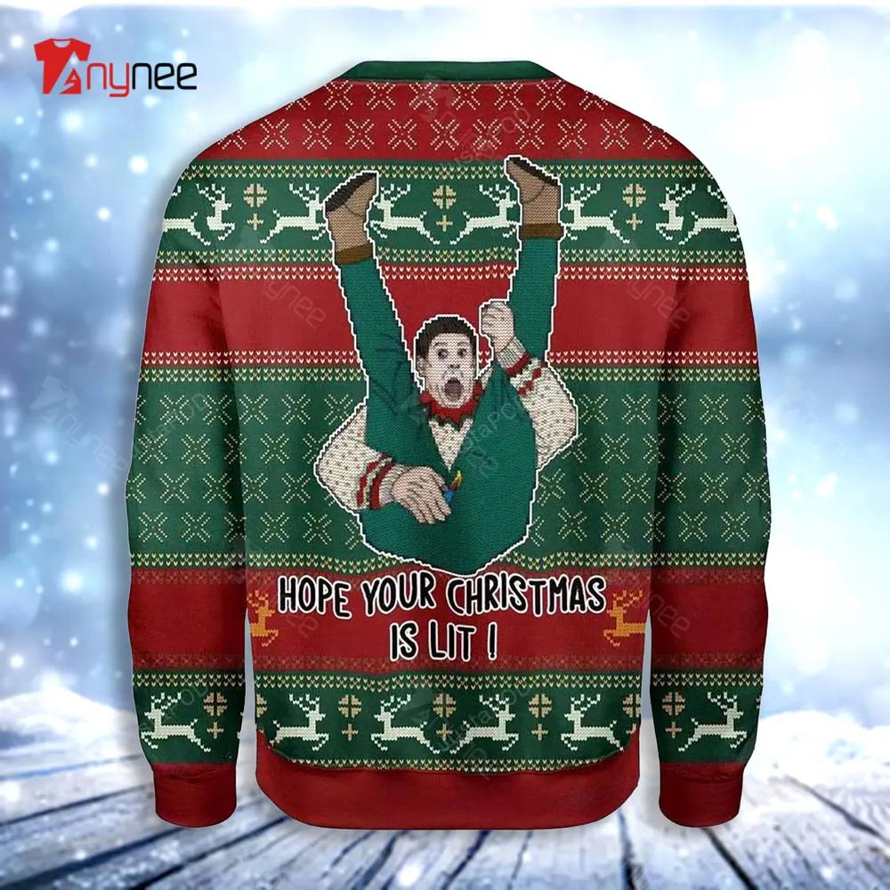 Christmas Reindeer Pattern Man Hope Your Christmas Is Lit For Ugly Christmas Sweater- Best Christmas Gifts 2023