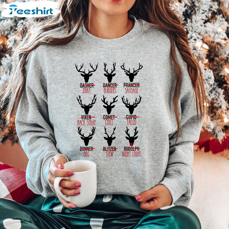 Christmas Reindeer Shirt – Reindeer Varieities Sweatshirt Unisex Hoodie