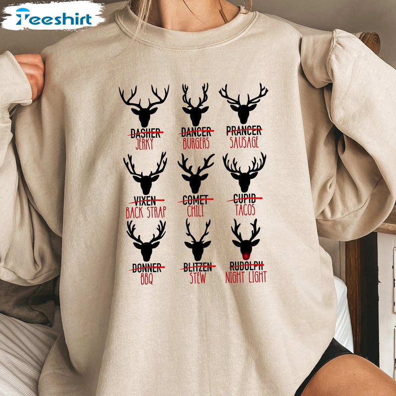 Christmas Reindeer Shirt – Reindeer Varieities Sweatshirt Unisex Hoodie