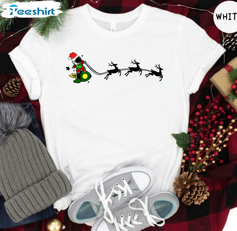 Christmas Santa Astronaut Shirt , Funny Planets Tee Tops Short Sleeve