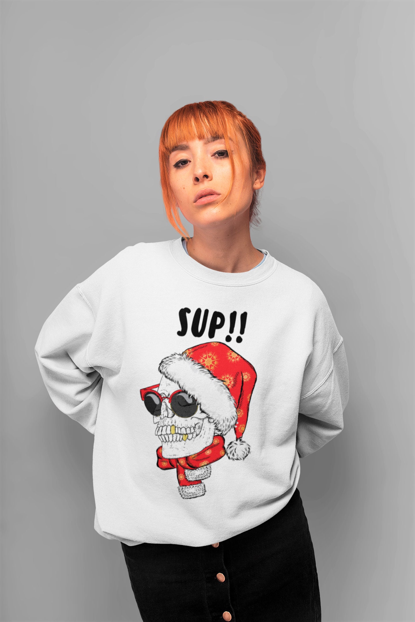 Christmas Skeleton Funny Christmas Party Sweatshirt