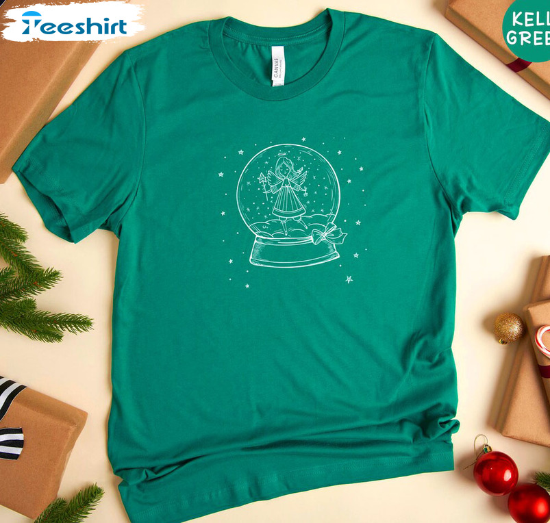 Christmas Snow Globe Angel Vintage Shirt, Christmas Family Tee Tops Unisex Hoodie