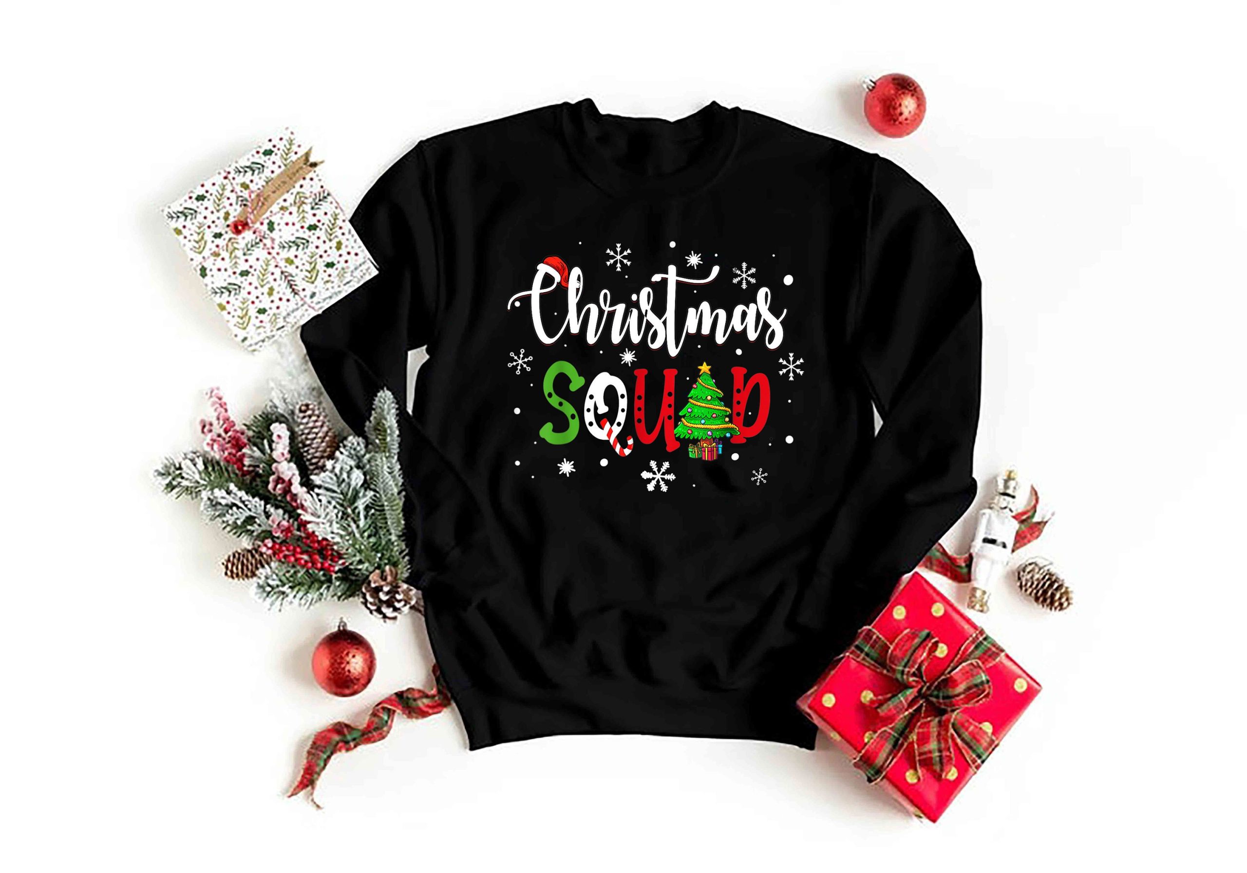 Christmas Squad Funny Family Matching Pajamas Boys Girls Sweatshirt