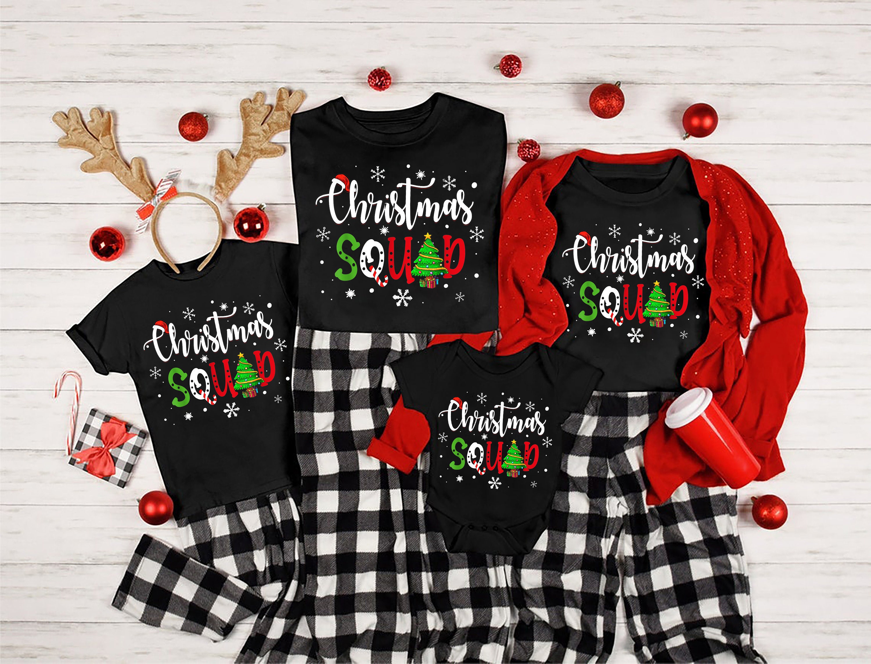 Christmas Squad Funny Family Matching Pajamas Boys Girls Sweatshirt