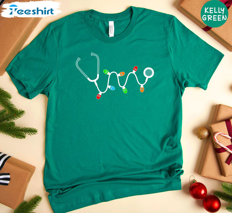 Christmas Stethoscope Shirt , Nursing Xmas Crewneck Unisex Hoodie