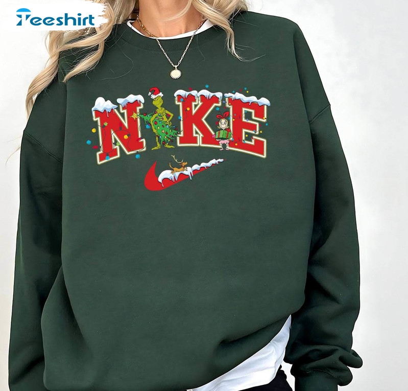 Christmas Sweatshirt, Grinch Snowman Cute Crewneck Unisex Hoodie