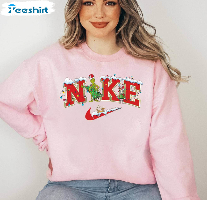 Christmas Sweatshirt, Grinch Snowman Cute Crewneck Unisex Hoodie