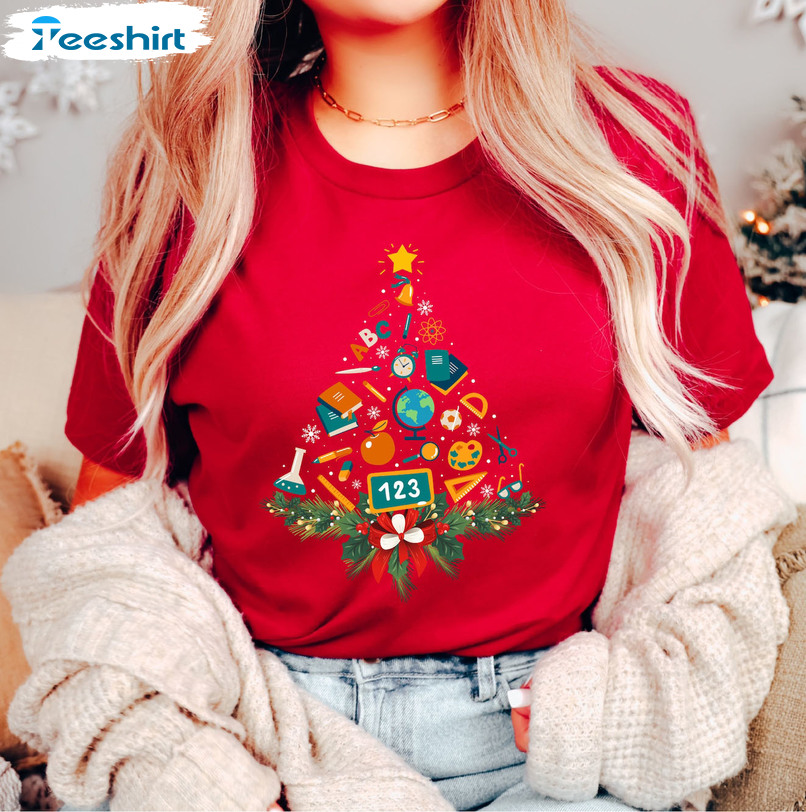 Christmas Teacher Shirt – Christmas Tree Unisex T-shirt Sweatshirt