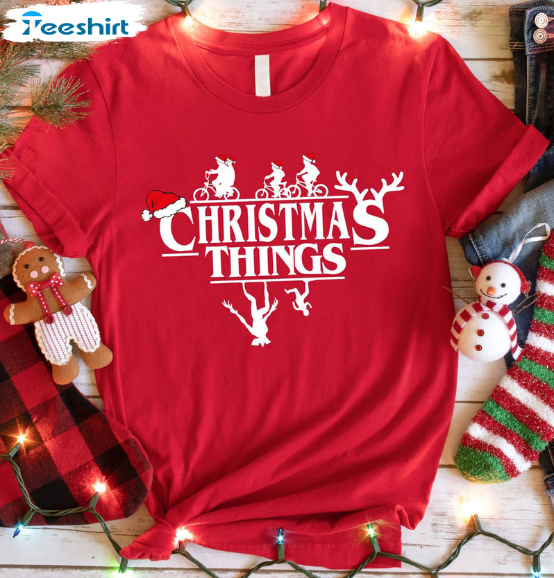 Christmas Things Shirt, Christmas Santa Claus Unisex Hoodie Long Sleeve