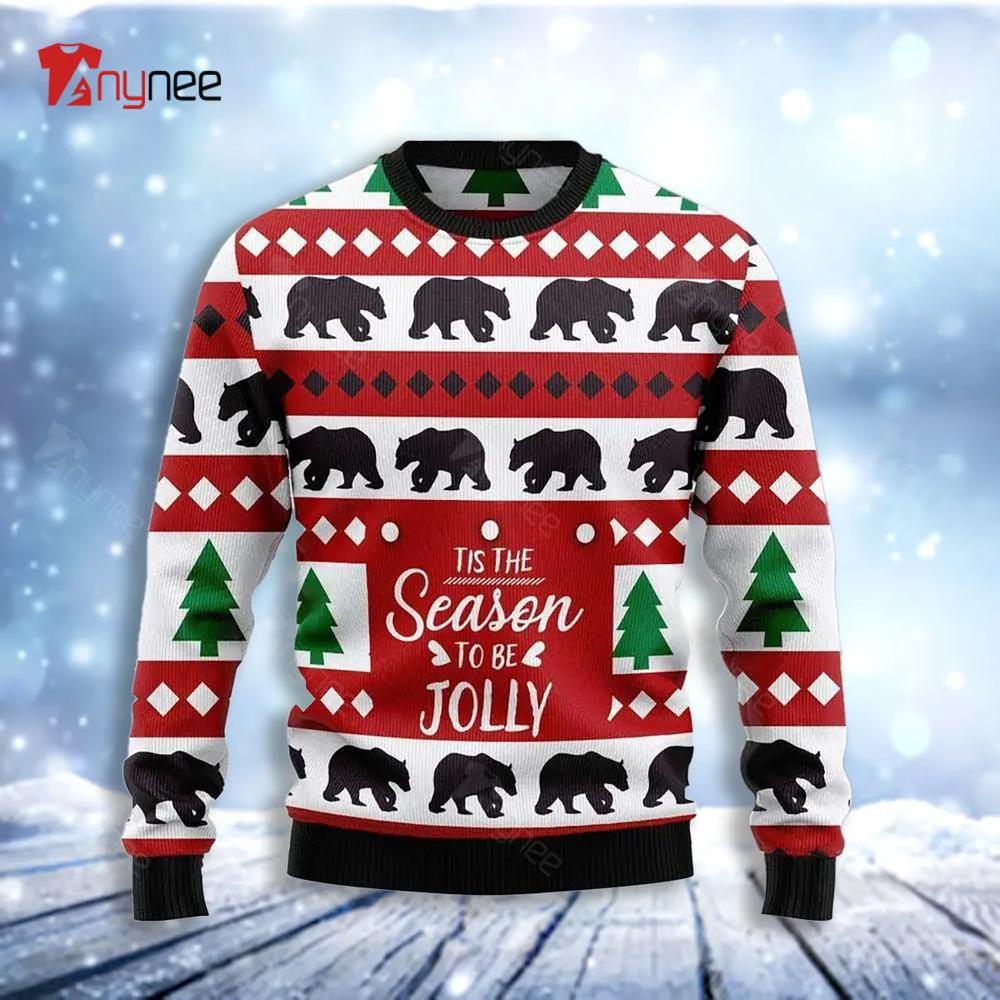 Christmas Tree And Bear Ugly Christmas Sweater- Best Christmas Gifts 2023