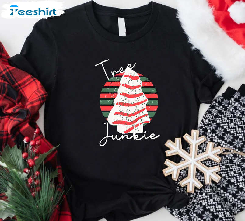 Christmas Tree Junkie Shirt, Christmas Tree Cakes Unisex Hoodie Short Sleeve